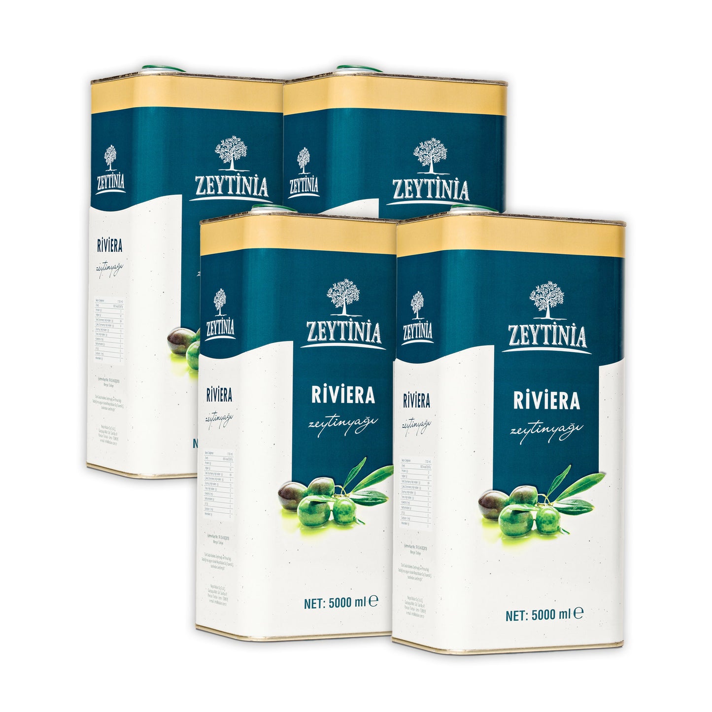Zeytinia 4 x 5L Riviera Zeytinyağı Paketi